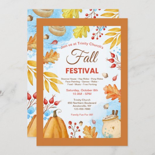 Herbstfestival - Einladung (Vorne/Hinten)