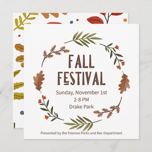Herbstfestival - Einladung (Vorne/Hinten)