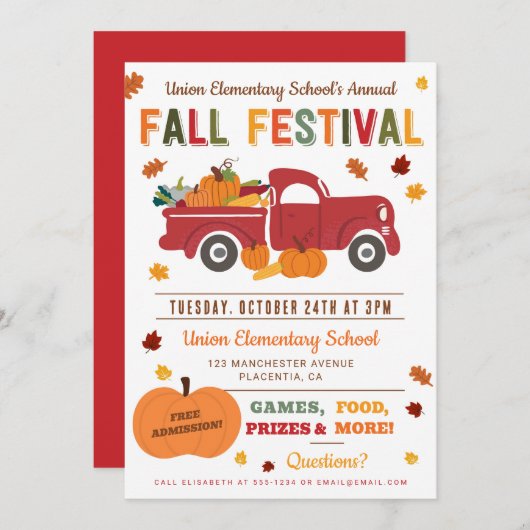 Herbstfestival Einladung Halloween Harvest Flyer (Vorne/Hinten)