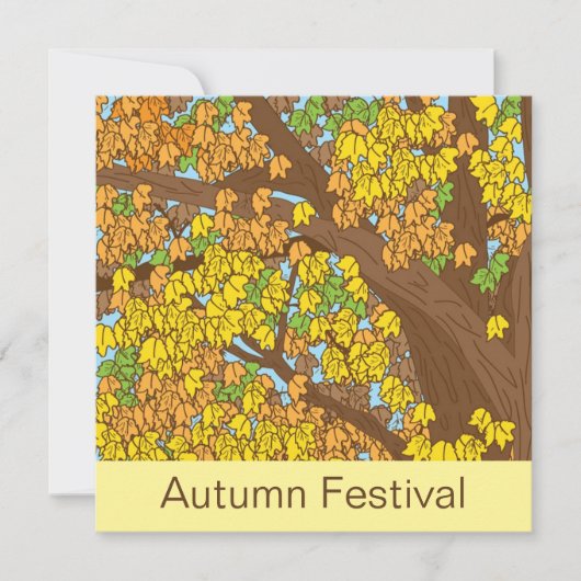 Herbstfestival Farbiger Baum Einladung (Vorderseite)
