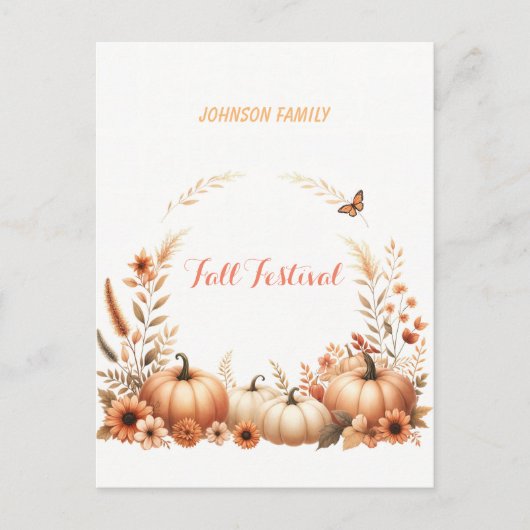 Herbstfestival Feiertagspostkarte (Vorderseite)