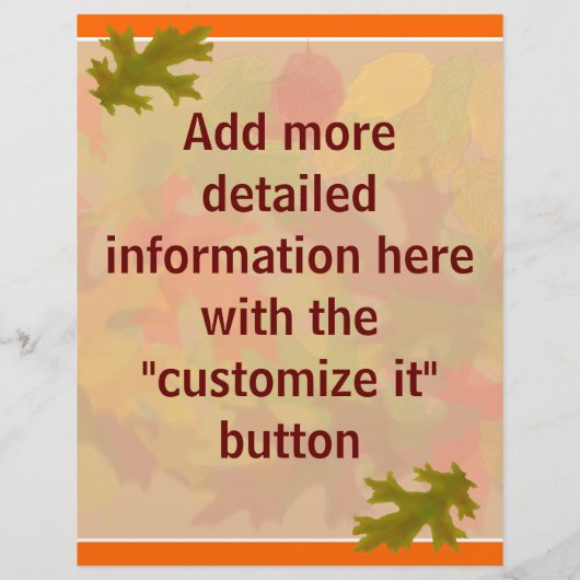 Herbstfestival Flyer (Hinten)