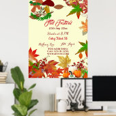 Herbstfestival Herbstfarben Blätter Pumpkins Poster (Heimbüro)
