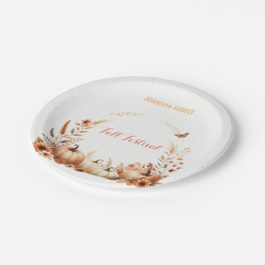 Herbstfestival Pappteller (Schrägansicht)