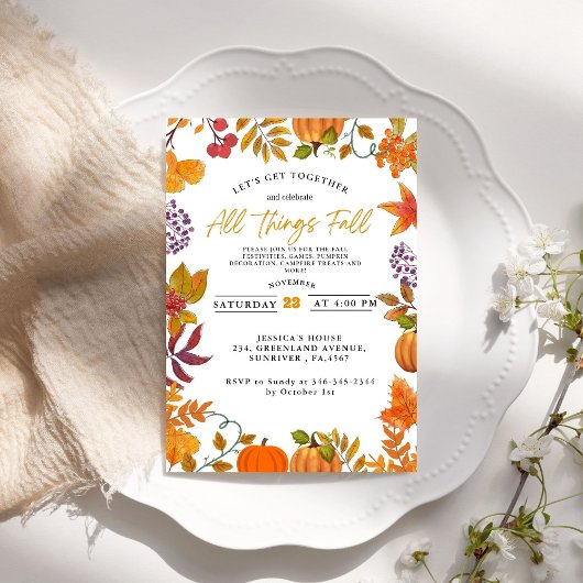 Herbstfestival Party Feuerwehr Nachbarschaft Party Einladung