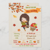 Herbstfestival Party lädt Herbstmädchen ein Einladung (Vorne/Hinten)