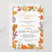 Herbstfestival Party Pumpkin Retirement Einladung (Vorderseite)