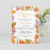 Herbstfestival Party Pumpkin Retirement Einladung (Stehend Vorderseite)