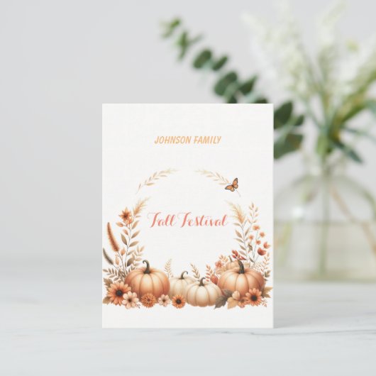 Herbstfestival Postkarte (Stehend Vorderseite)