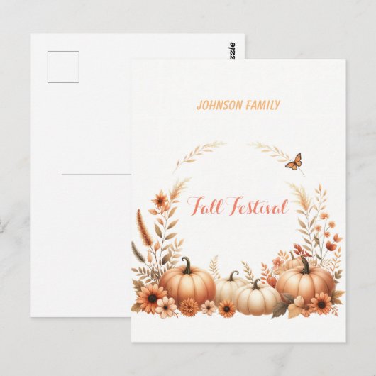 Herbstfestival Postkarte (Vorne/Hinten)