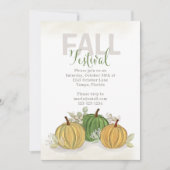 Herbstfestival Wassercolor Einfache Pumpkin Gourme Einladung (Vorderseite)