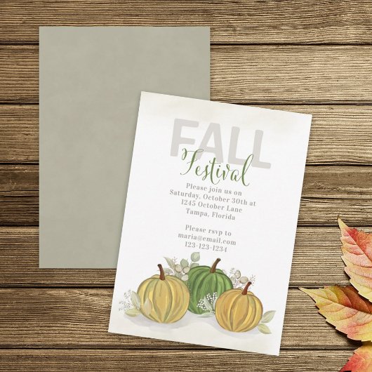 Herbstfestival Wassercolor Einfache Pumpkin Gourme Einladung