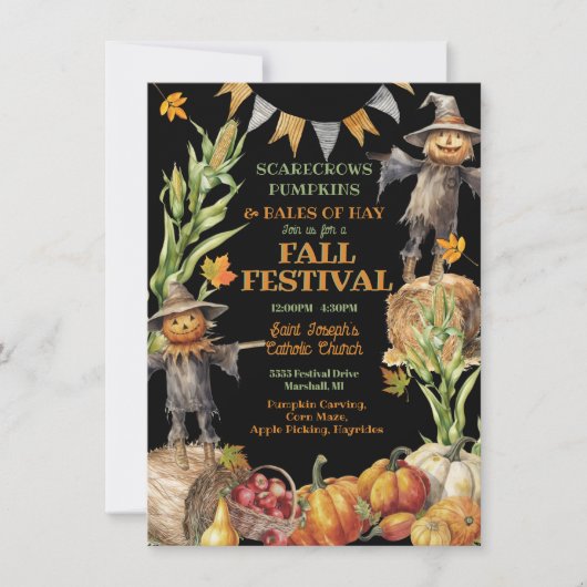 Herbstfestivals Party Religiöse Organisation Einladung (Vorderseite)