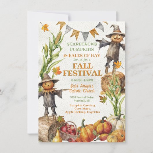 Herbstfestivals Party Religiöse Organisation Einladung (Vorderseite)