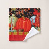Herbstfestliche antike Malerei Pumpkin Dekoration Badhandtuch Set (Waschlappen)