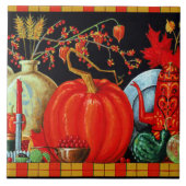 Herbstfestliche antike Malerei Pumpkin Dekoration Fliese (Vorderseite)