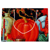 Herbstfestliche antike Malerei Pumpkin Dekoration Große Geschenktüte (Vorderseite)