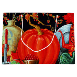 Herbstfestliche antike Malerei Pumpkin Dekoration Große Geschenktüte