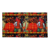 Herbstfestliche antike Malerei Pumpkin Dekoration Kissenbezug (Rückseite-Links)