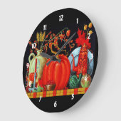 Herbstfestliche Tischmauer Große Wanduhr (Winkel)