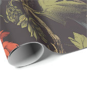 Herbstfeuer Botanisches Florales Geschenkpapier (Rolleneckpunkt)