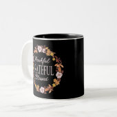 Herbstfeuer dankbar dankbar, gesegnet zweifarbige tasse (Vorderseite Links)