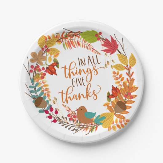 Herbstfeuer danken pappteller (Vorderseite)