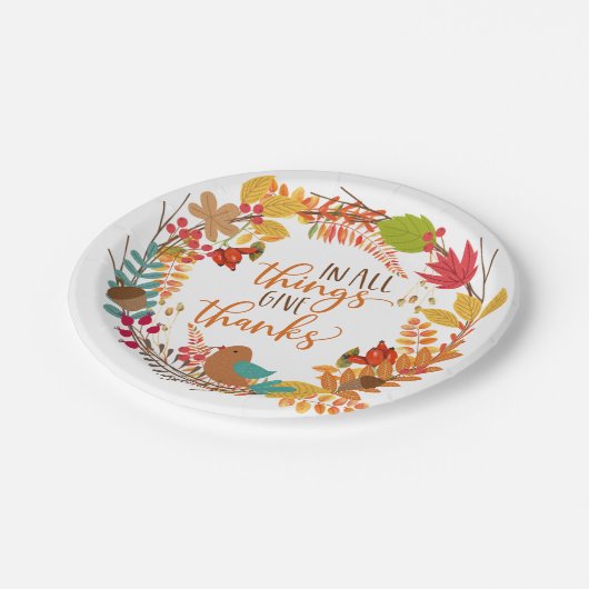 Herbstfeuer danken pappteller (Schrägansicht)