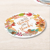 Herbstfeuer danken runder pappuntersetzer (Angewinkelt)