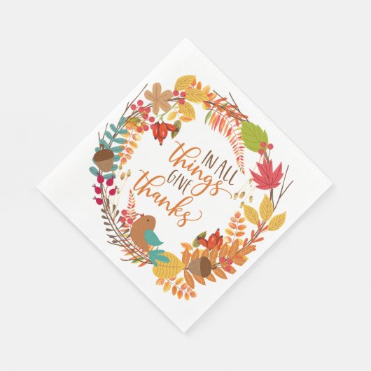 Herbstfeuer danken serviette (Ecke)