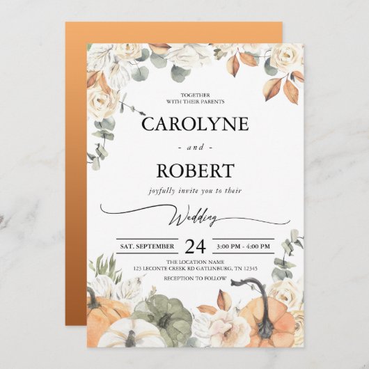 Herbstfeuer Einladung (Vorne/Hinten)