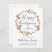 Herbstfeuer glücklich Erntedankfest Feiertage Bewe Ankündigungspostkarte (Vorne/Hinten)