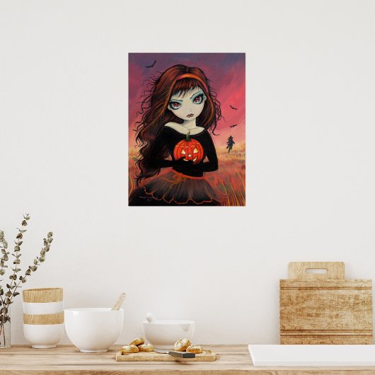Herbstfeuer Halloween Poster Print (Küche)
