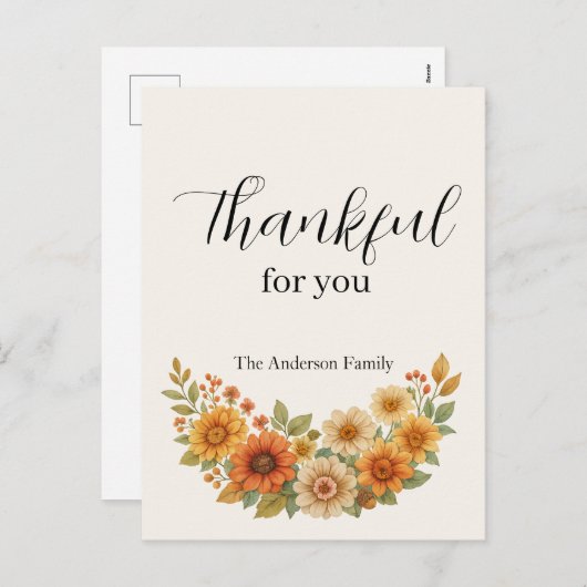 Herbstfeuer - Herbst Erntedank Feiertagspostkarte (Vorne/Hinten)