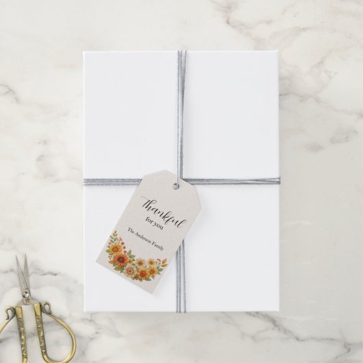 Herbstfeuer - Herbst Erntedank Geschenkanhänger (Mit Garn)