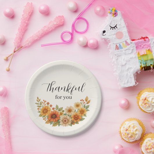 Herbstfeuer - Herbst Erntedank Pappteller (Party)