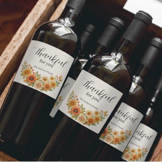 Herbstfeuer - Herbst Erntedank Weinetikett