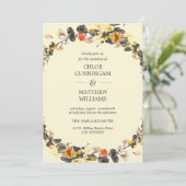 Herbstfeuer | Moderne Hochzeit Einladung (Stehend Vorderseite)