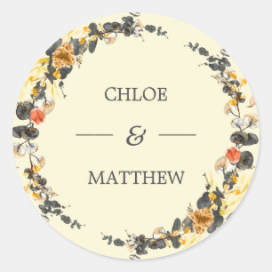 Herbstfeuer   Moderne Hochzeit nach Maß Runder Aufkleber