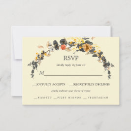 Herbstfeuer | Moderne Wahl des RSVP-Hochzeitessens RSVP Karte