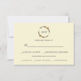 Herbstfeuer | Moderne Wahl des RSVP-Hochzeitessens RSVP Karte