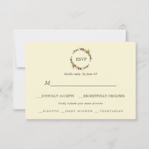 Herbstfeuer   Moderne Wahl des RSVP-Hochzeitessens RSVP Karte