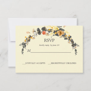 Herbstfeuer   Modernes Hochzeitsstipendium RSVP Karte