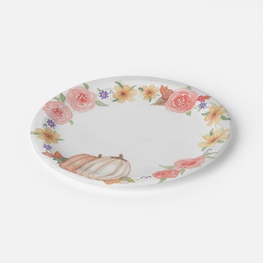 Herbstfeuer Pappteller (Schrägansicht)