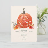 Herbstfeuerwerk Wasserfarbe Pumpen Einladung (Stehend Vorderseite)