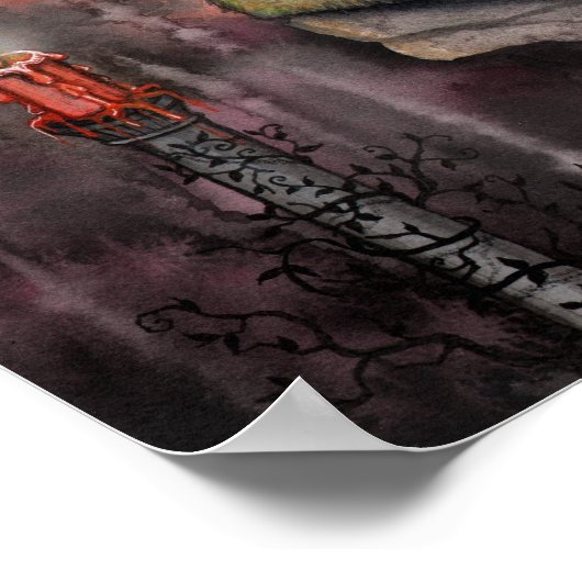 Herbstflame Fantasy Fairy Art Poster (Ecke)