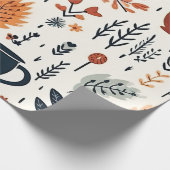 Herbstflora mit gemütlichen Tasse Geschenkpapier (Ecke)