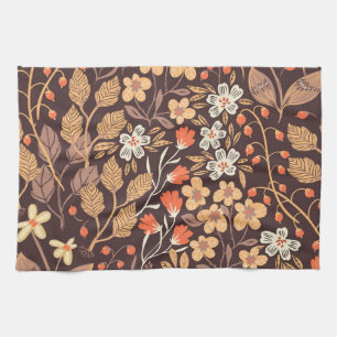 Herbstflora: Vintages nahtloses Muster Geschirrtuch