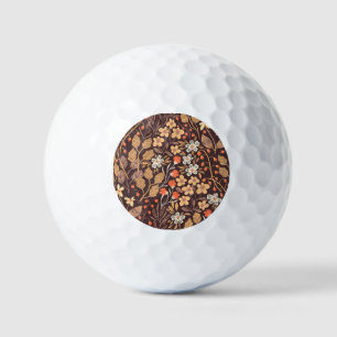 Herbstflora: Vintages nahtloses Muster Golfball