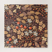 Herbstflora: Vintages nahtloses Muster Puzzle (Horizontal)